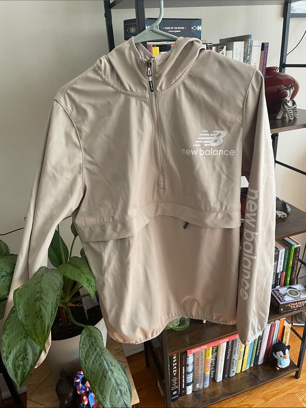New Balance Women’s Hooded Anorak Jacket in Beige
